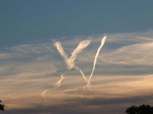 Roman numeral 11 via skywriting