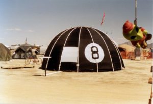 Magic 8 ball inspired tent